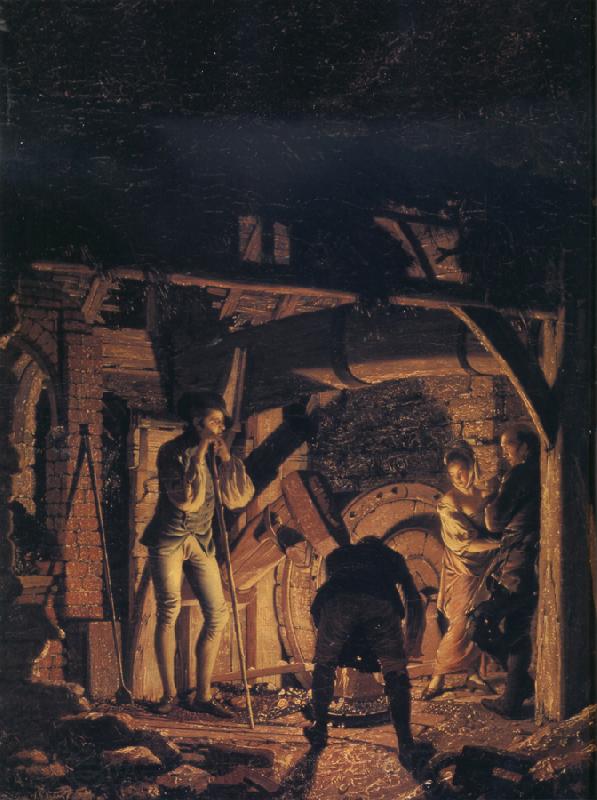 Joseph wright of derby An Iron Forge Viewed from Without Germany oil painting art
